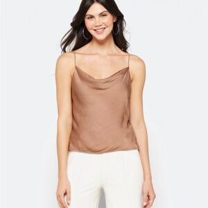 Nine Britton Cowl Neck Blouse / Cami Taupe size Small NWT